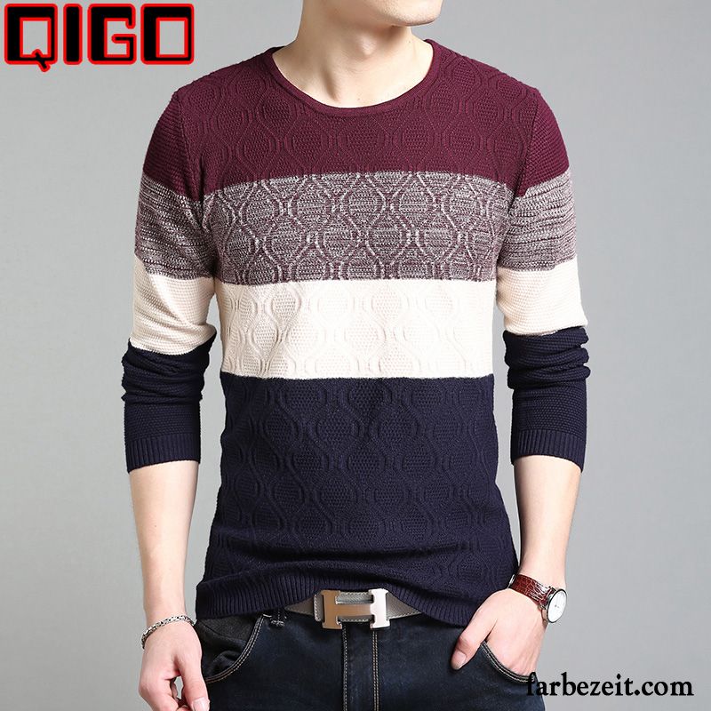 Coole Herren Pullover Schlank Unteres Hemd Trend Neu Strickwaren Feder T-shirts Lange Ärmel Herbst Jugend Rabatt