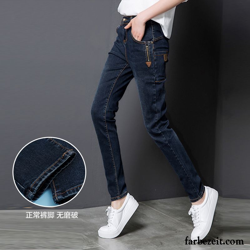 Coole Jeans Für Frauen Harlan Dünn Hose Damen Hohe Taille Trend Neu Winterkleidung Jeans Plus Samt Billig