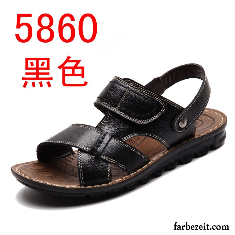 Coole Schuhe Männer Herren Schuhe Trend Echtleder Sandalen Sommer Casual Pantolette Strand Günstig