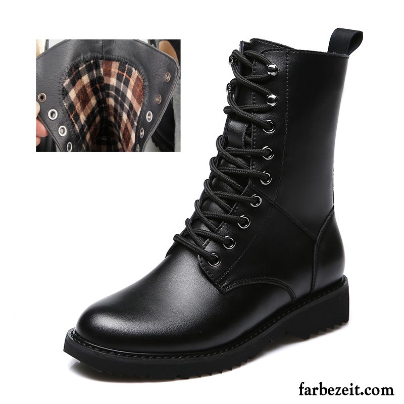 Damen Boots Sale Flache Schnürung Kurze Echtleder Baumwolle Schuhe Trend Feder Dick Lovers Herbst Martin Stiehlt England Kaufen