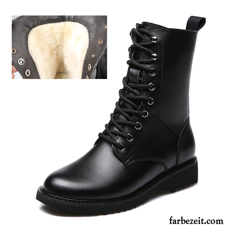 Damen Boots Sale Flache Schnürung Kurze Echtleder Baumwolle Schuhe Trend Feder Dick Lovers Herbst Martin Stiehlt England Kaufen