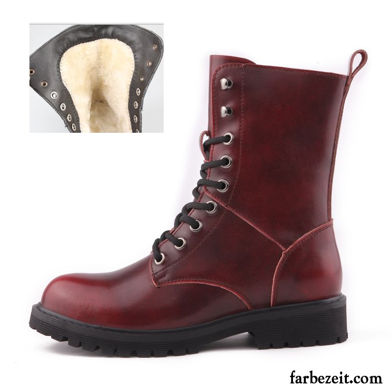 Damen Boots Sale Flache Schnürung Kurze Echtleder Baumwolle Schuhe Trend Feder Dick Lovers Herbst Martin Stiehlt England Kaufen