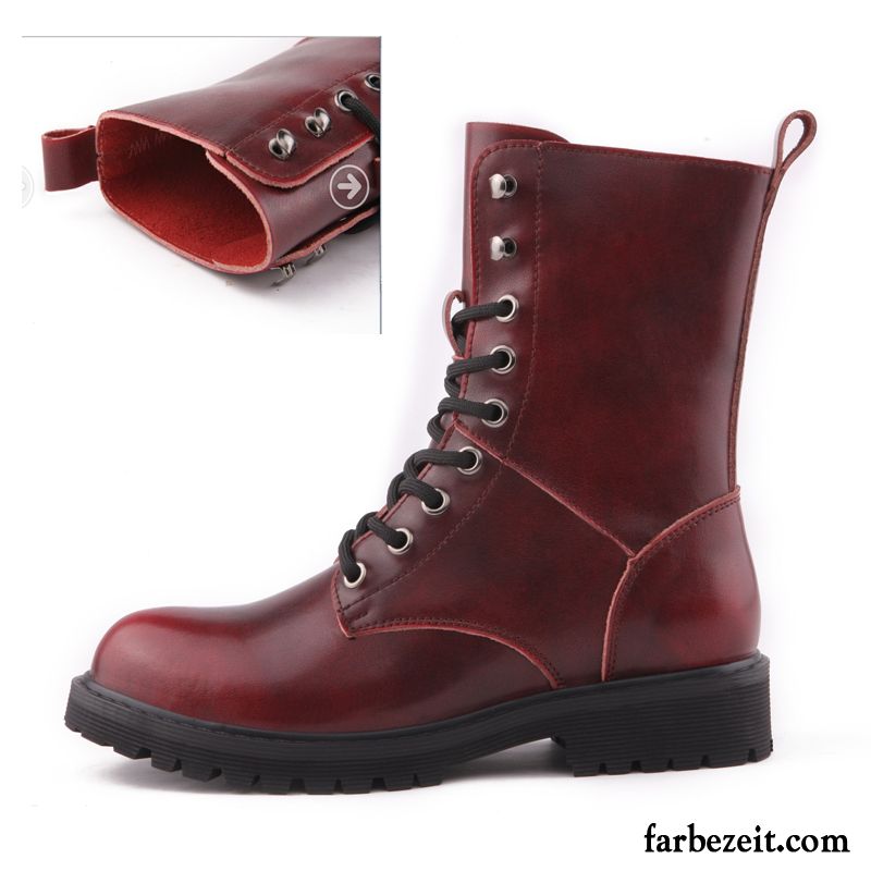 Damen Boots Sale Flache Schnürung Kurze Echtleder Baumwolle Schuhe Trend Feder Dick Lovers Herbst Martin Stiehlt England Kaufen