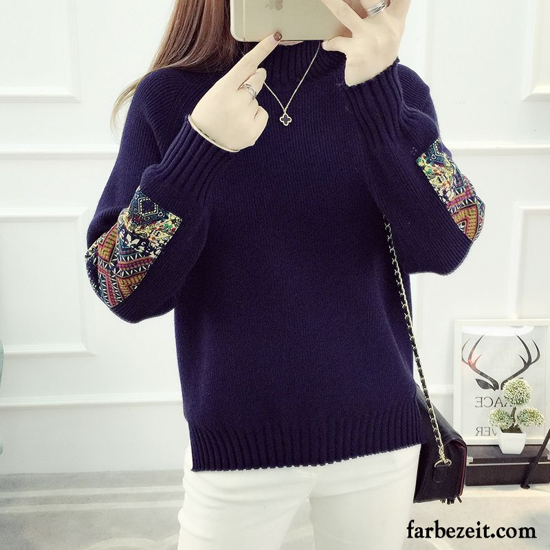 Damen Feinstrickpullover Lange Ärmel Neu Trend Lose Winter Rollkragen Strickwaren Herbst Kurzer Absatz Unteres Hemd Günstig