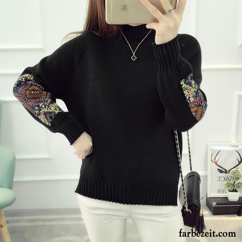 Damen Feinstrickpullover Lange Ärmel Neu Trend Lose Winter Rollkragen Strickwaren Herbst Kurzer Absatz Unteres Hemd Günstig