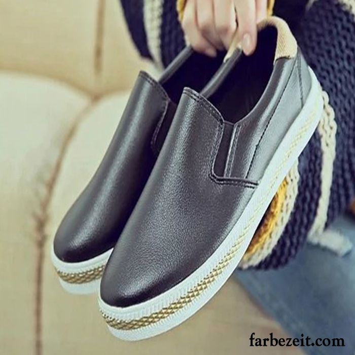 Damen Hausschuhe Winter Schüler Faul Schuhe Schwarz Weiß Feder Skaterschuhe Casual Trend Slip-on Halbschuhe Flache Billig