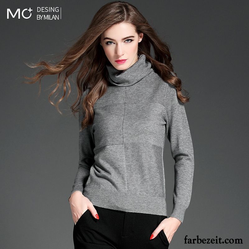 Damen Kapuzenpullover Pullover Große Größe Trend Unteres Hemd Winterkleidung Lange Ärmel Neu Strickwaren Günstig