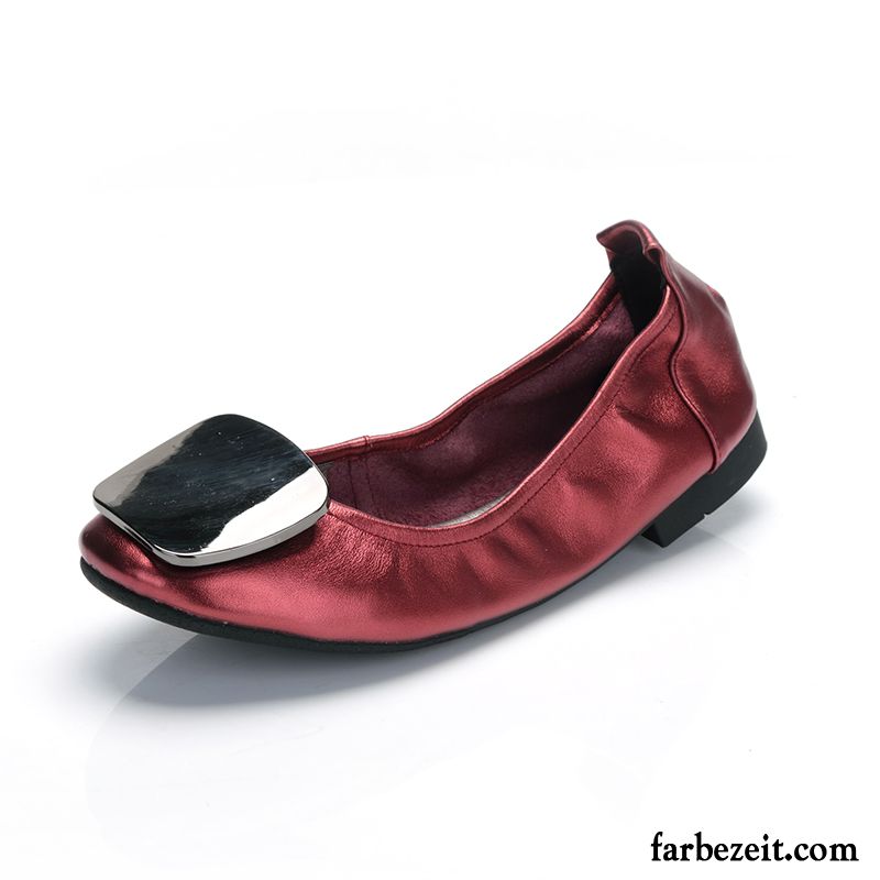 Damen Schuhe Rot Echtleder Halbschuhe Neue Flache Schuhe Schnürschuhe Allgleiches Günstig