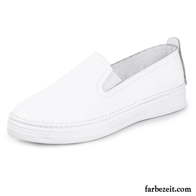 Damen Sport Schuhe Casual Halbschuhe Slip-on Allgleiches Schnürschuhe Flache Faul Weiß Trend Verkaufen