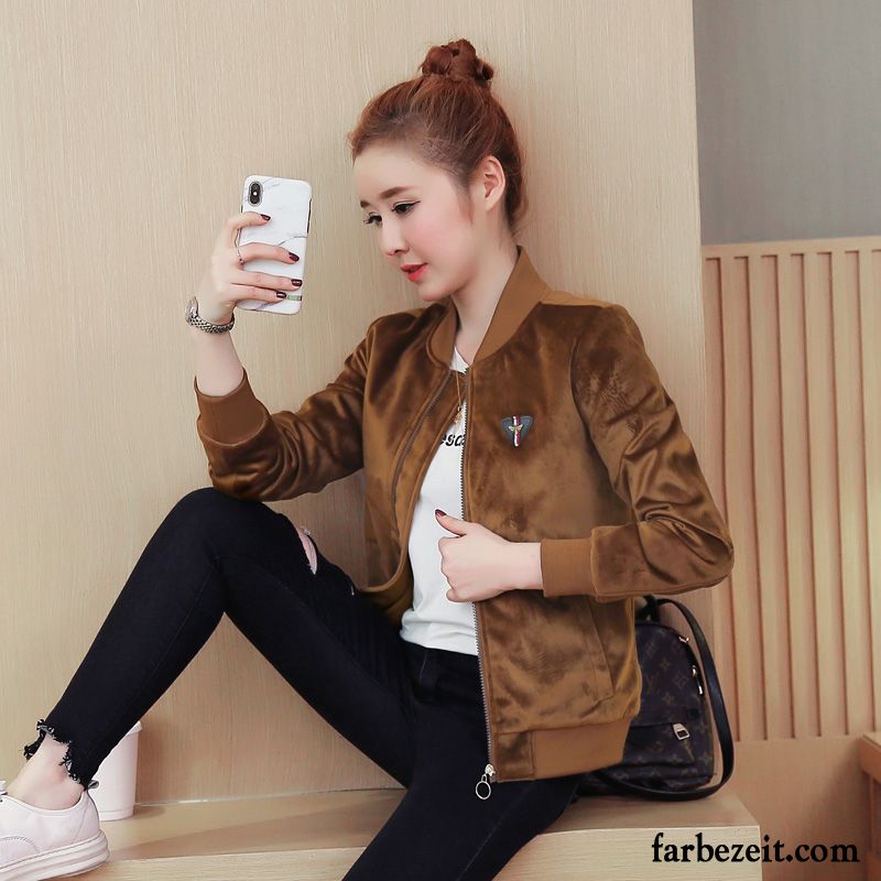 Damen Wolljacke Schwarz Mode Golden Rosa Große Größe Überzieher Jacke Herbst Hoodies Neu Fett Günstig