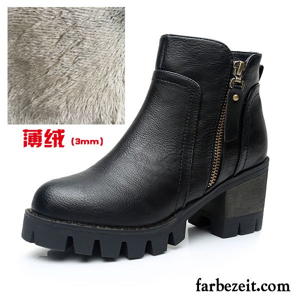 Damenschuhe Günstig Feder England Martin Stiehlt Kurze Allgleiches Schüler Dick Neue Trend Winter Herbst Hochhackigen Damen Billig