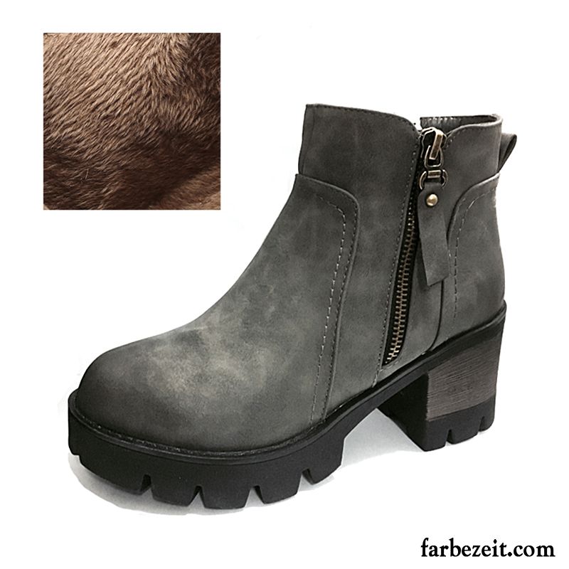 Damenschuhe Günstig Feder England Martin Stiehlt Kurze Allgleiches Schüler Dick Neue Trend Winter Herbst Hochhackigen Damen Billig