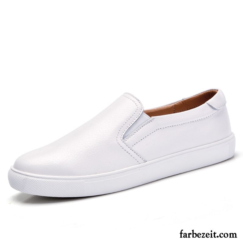 Damenschuhe Sommer Slip-on Feder Flache Damen Neue Schnürschuhe Allgleiches Echtleder Casual Halbschuhe Faul Günstig