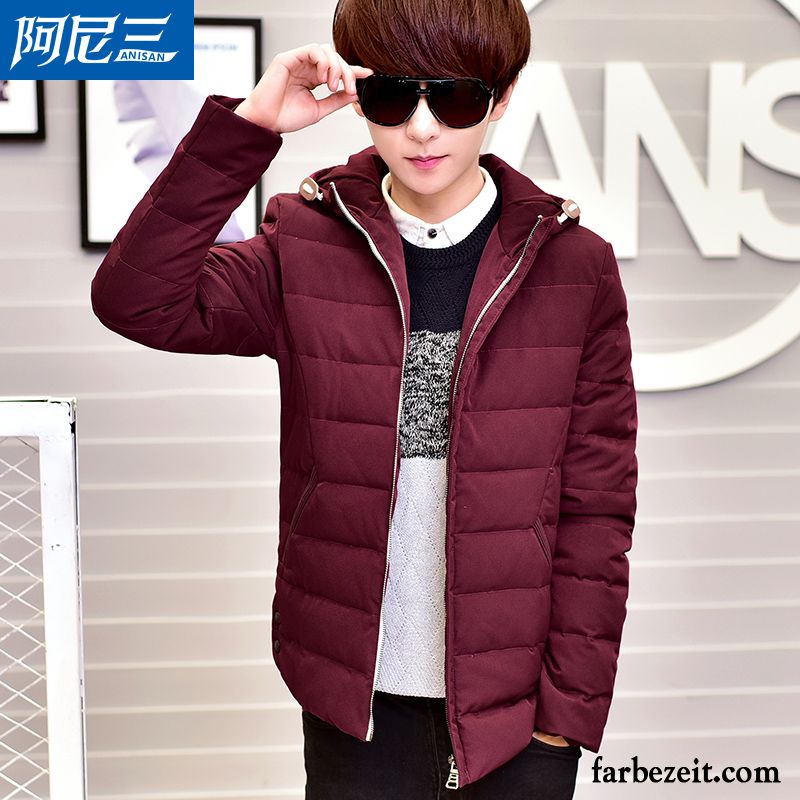 Daunenjacke Mode Herren Daunenjacke Trend Neu Kurzer Absatz Überzieher Schüler Schlank Licht Winter Billig