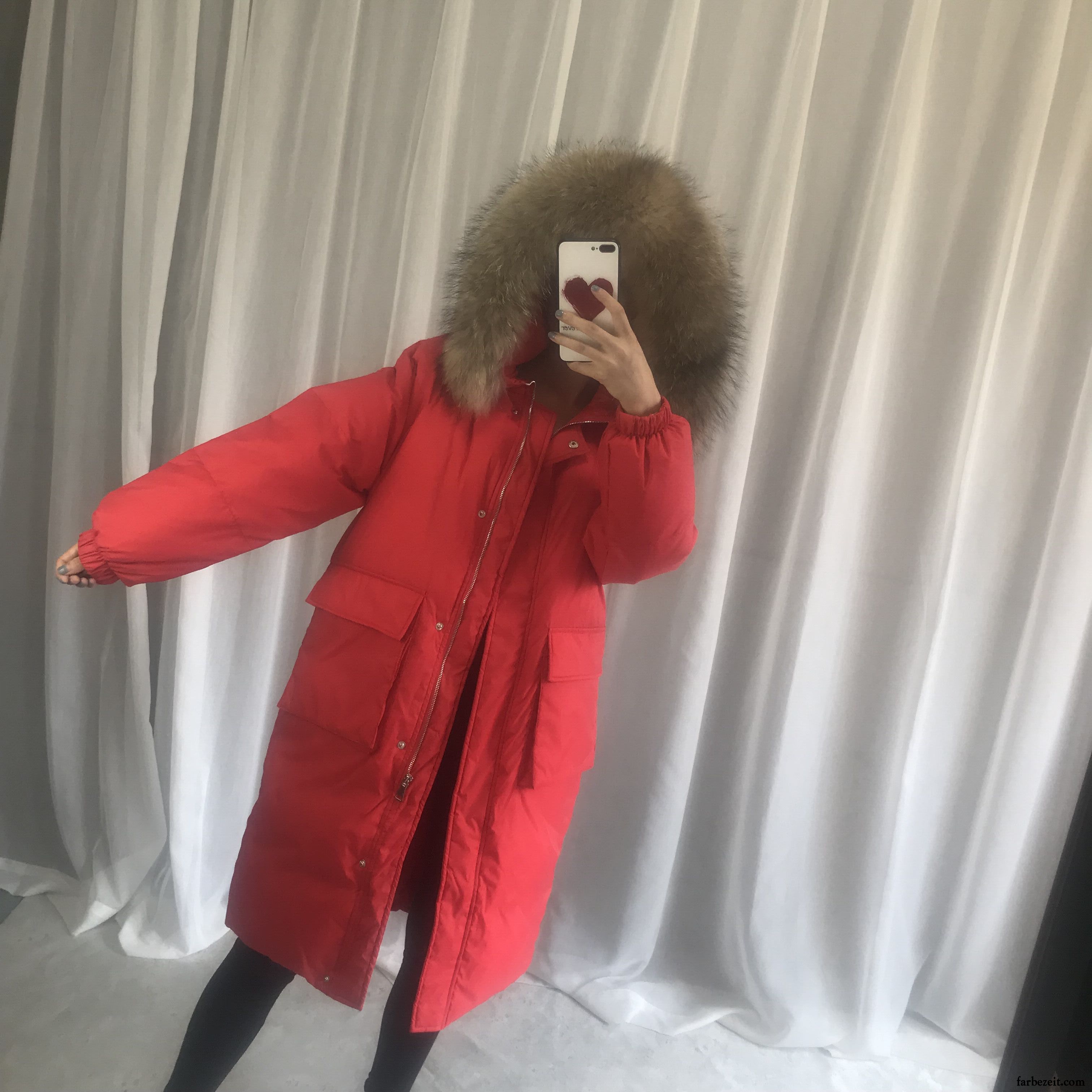 Daunenweste Damen Günstig Winter Langer Abschnitt Daunenjacke Trend Gelb Pelz Kragen Lose Großer Pelzkragen Große Größe Neu Sale