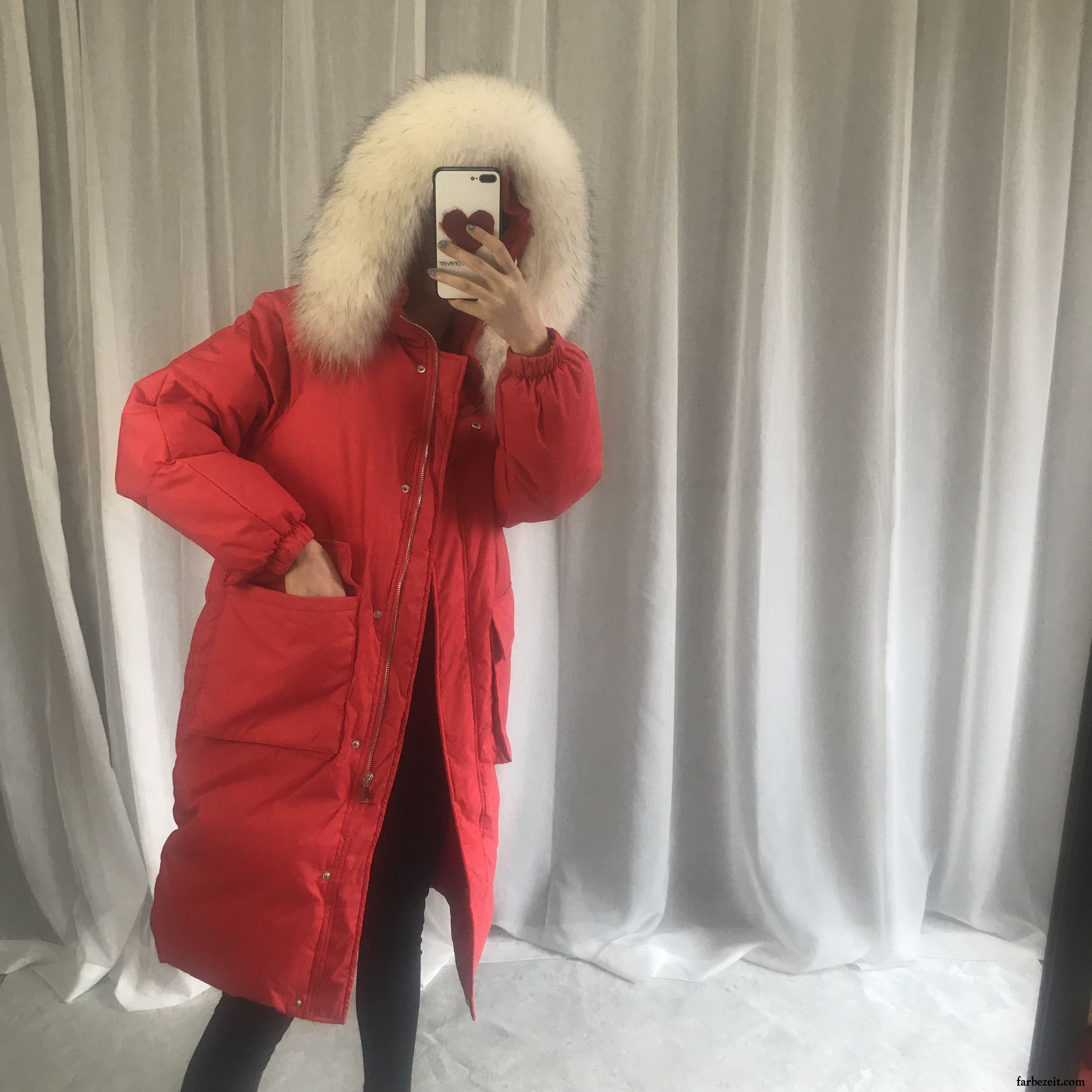 Daunenweste Damen Günstig Winter Langer Abschnitt Daunenjacke Trend Gelb Pelz Kragen Lose Großer Pelzkragen Große Größe Neu Sale