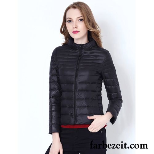 Daunenjacke Damen Daunenjacke Stehkragen Temperament Herbst Überzieher Kurzer Absatz Schlank Große Größe Trend Winter Licht Neu