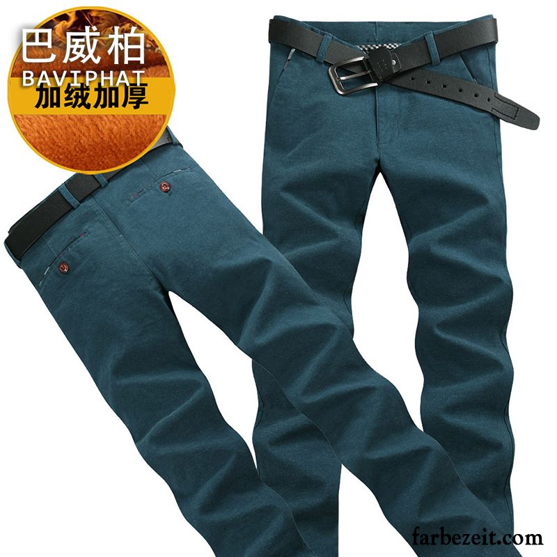 Dreiviertel Hose Herren Freizeit Herbst Neu Winter Baumwolle Schlank Verdickung Hose Plus Samt Trend Lange Verkaufen