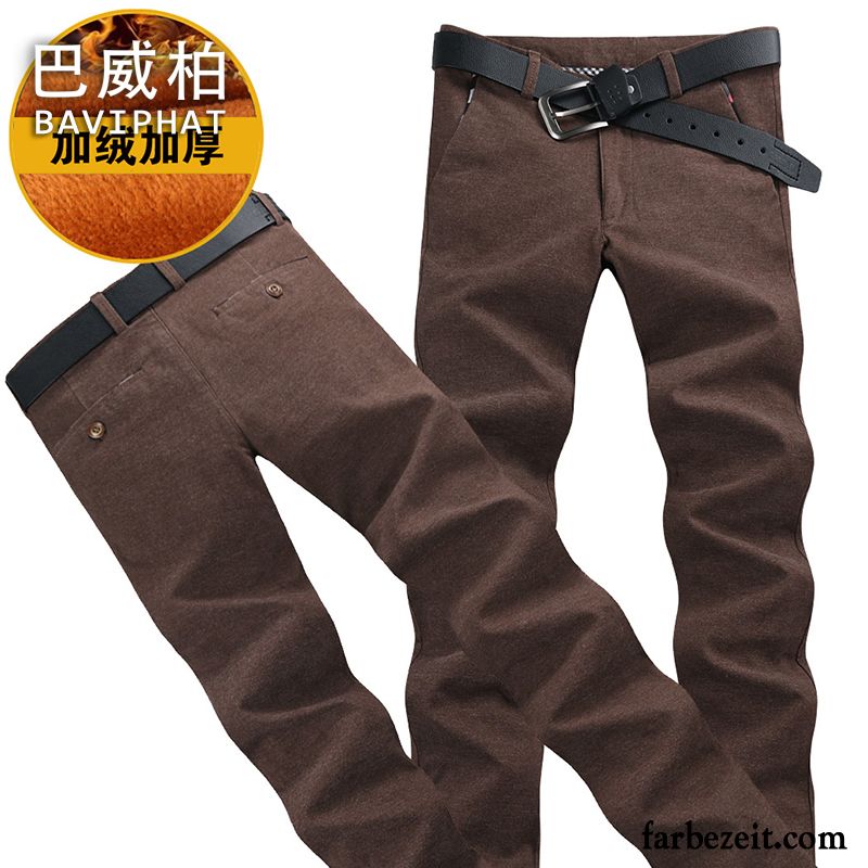 Dreiviertel Hose Herren Freizeit Herbst Neu Winter Baumwolle Schlank Verdickung Hose Plus Samt Trend Lange Verkaufen