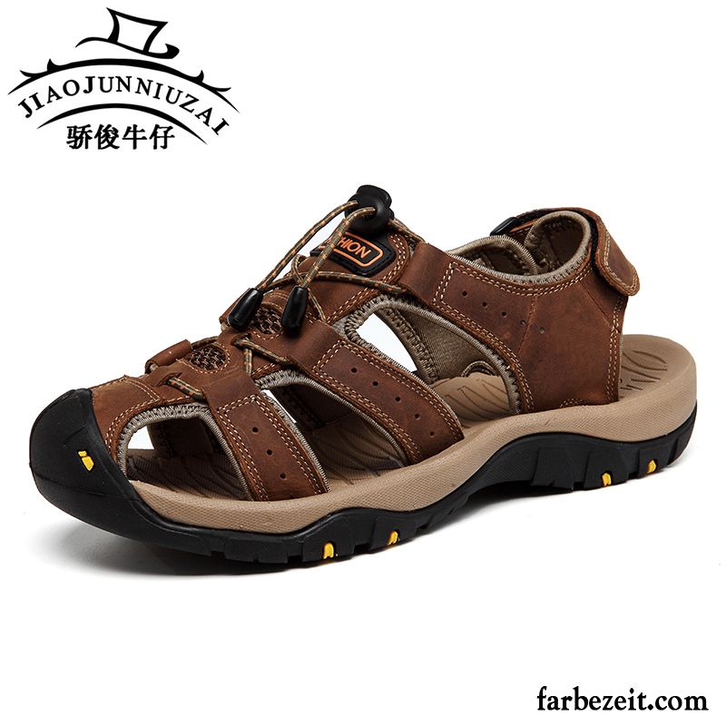 Dänische Schuhe Herren Casual Schuhe Rutschsicher Sommer Sandalen Strand Draussen Echtleder Kaufen