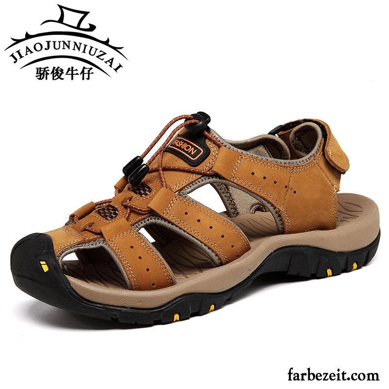 Dänische Schuhe Herren Casual Schuhe Rutschsicher Sommer Sandalen Strand Draussen Echtleder Kaufen