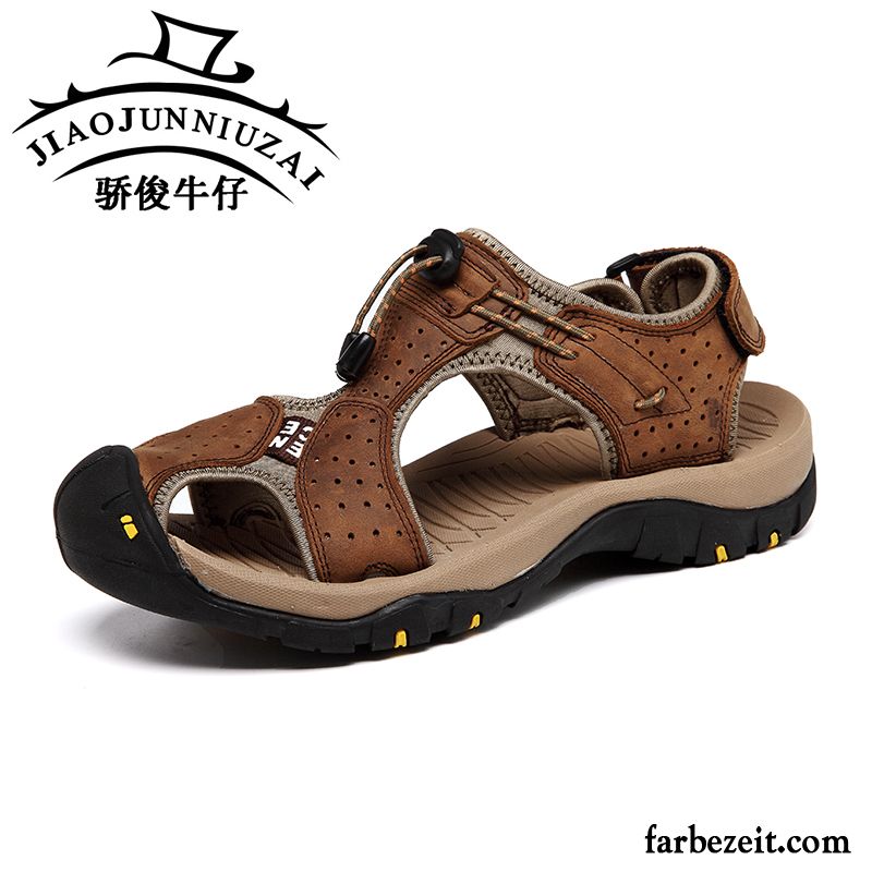 Dänische Schuhe Herren Casual Schuhe Rutschsicher Sommer Sandalen Strand Draussen Echtleder Kaufen