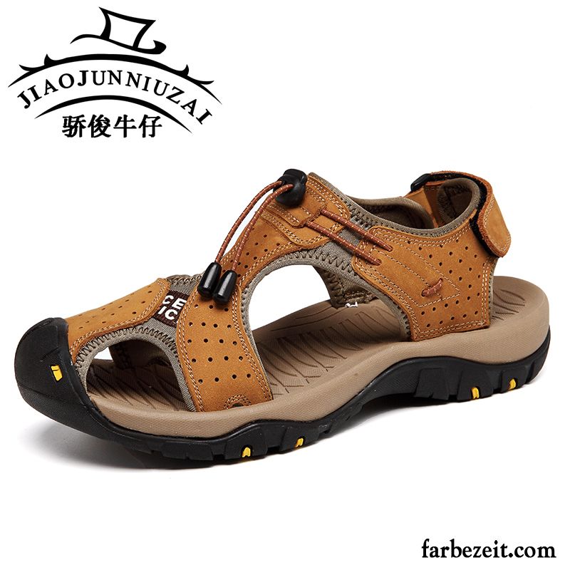 Dänische Schuhe Herren Casual Schuhe Rutschsicher Sommer Sandalen Strand Draussen Echtleder Kaufen