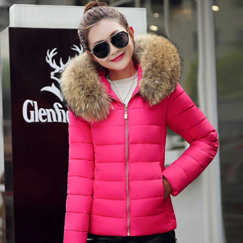 Dünne Daunenjacke Mit Kapuze Damen Rosa Daunenjacke Schlank Dünn Weiß Neu Verdickung Mode Kurzer Absatz Überzieher Winter Duck Nach Unten Großer Pelzkragen Günstig