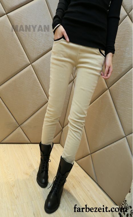 Farbige Hosen Damen Winter Trend Bleistift Hose Freizeit Outwear Herbst Leggings Unter Dünn Plus Samt Neu Sale