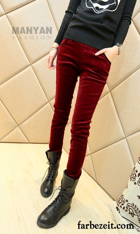 Farbige Hosen Damen Winter Trend Bleistift Hose Freizeit Outwear Herbst Leggings Unter Dünn Plus Samt Neu Sale