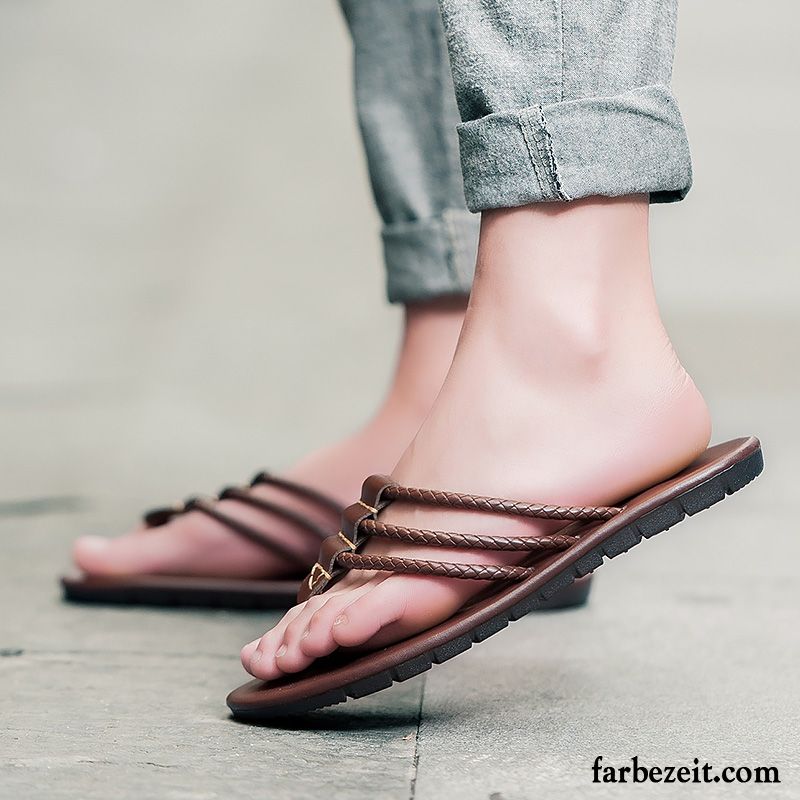 Flauschige Hausschuhe Rutschsicher Mode Sandalen Herren Pantolette Strand Sommer Casual Trend Verkaufen