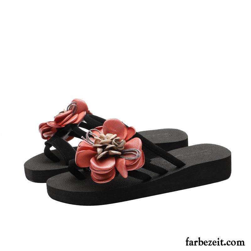 Flip Flops Damen Hausschuhe Dicke Sohle Sommer Allgleiches Mode Sandalen Grün