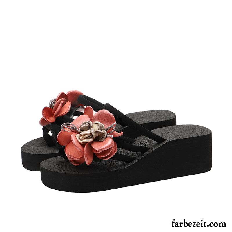 Flip Flops Damen Hausschuhe Dicke Sohle Sommer Allgleiches Mode Sandalen Grün