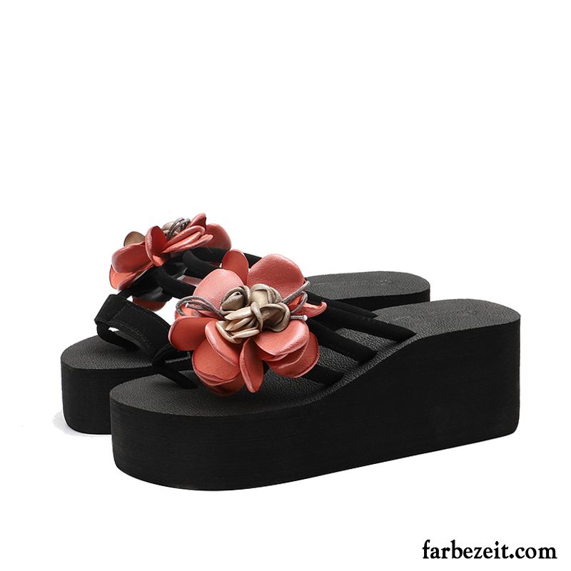 Flip Flops Damen Hausschuhe Dicke Sohle Sommer Allgleiches Mode Sandalen Grün