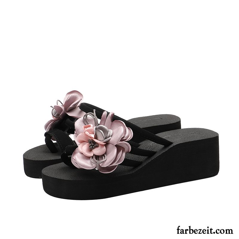 Flip Flops Damen Hausschuhe Dicke Sohle Sommer Allgleiches Mode Sandalen Grün