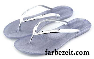 Flip Flops Damen Trend Flache Kristall Casual Kostenloser Versand Neue Sandfarben Schwarz