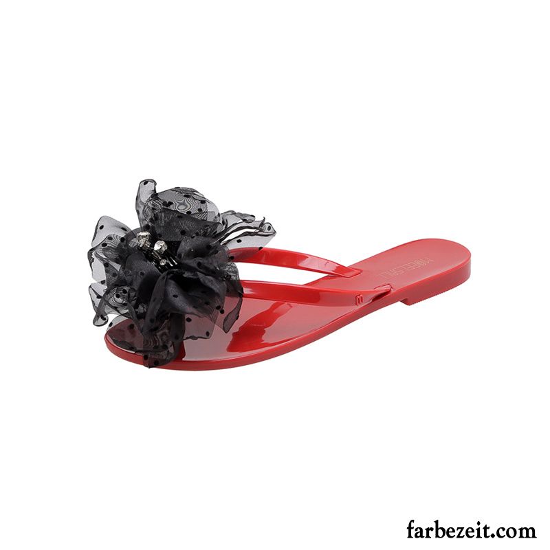Flip Flops Damen Trend Sommer Mode Flache Schuhe Wasserdicht Sandfarben Schwarz