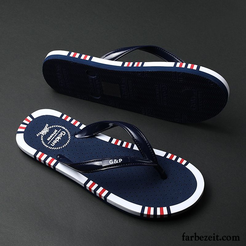 Flip Flops Herren Casual Draussen Trend Rutschsicher Persönlichkeit Hausschuhe Sandfarben Schwarz