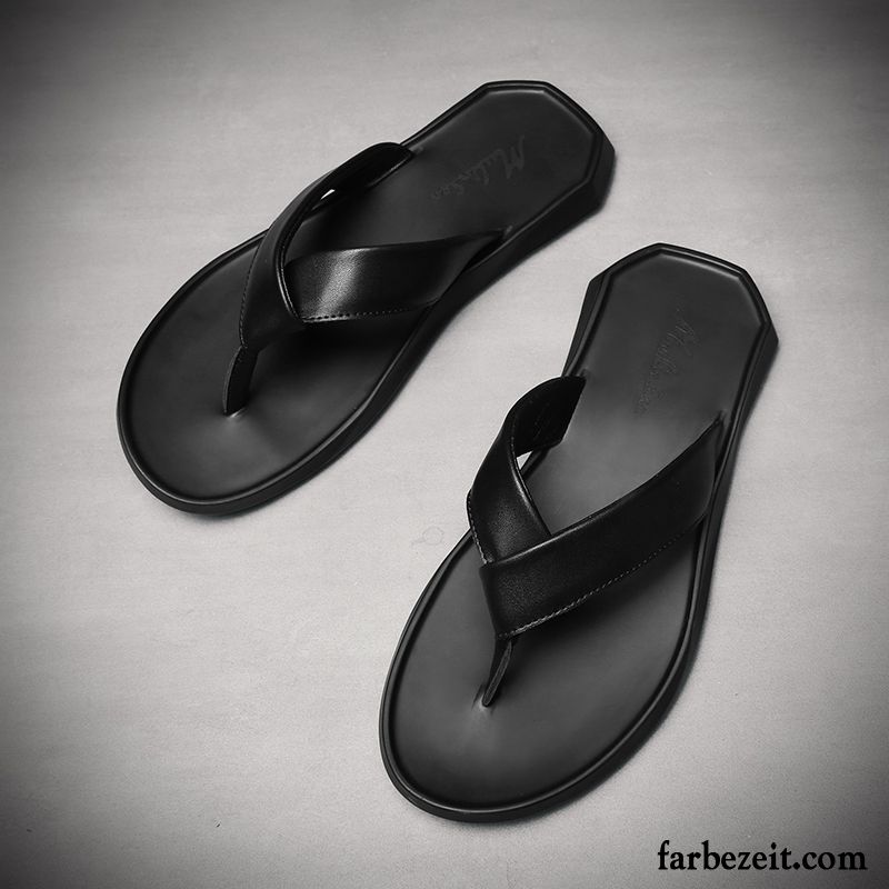 Flip Flops Herren Dicke Sohle Casual Sommer Hausschuhe Trend Rutschsicher Sandfarben Weiß