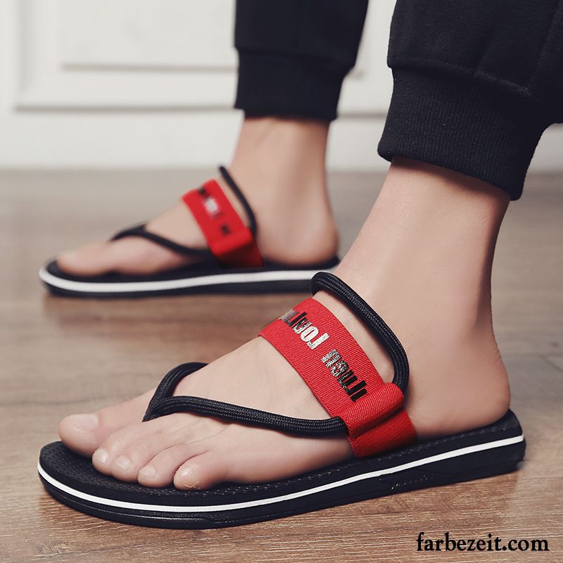 Flip Flops Herren Draussen Trend Persönlichkeit Neue Hausschuhe Mode Sandfarben Schwarz