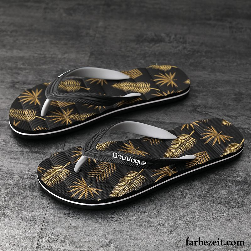 Flip Flops Herren England Draussen Sommer Pantolette Wasserdicht Trend Camouflage Sandfarben Schwarz