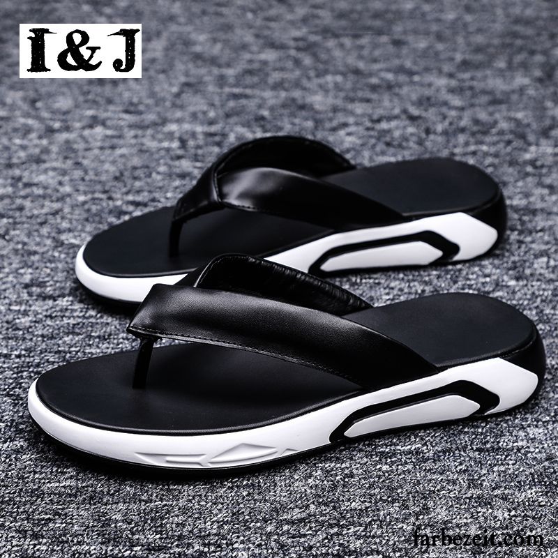 Flip Flops Herren Hausschuhe Neue Casual Rutschsicher Sommer Trend Sandfarben Schwarz