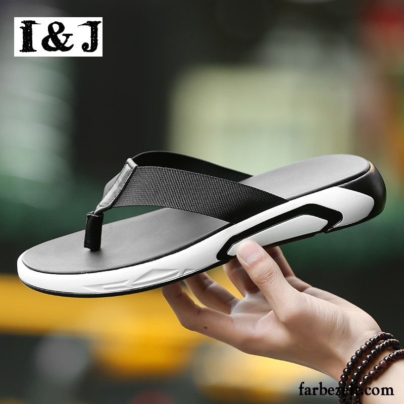 Flip Flops Herren Hausschuhe Neue Casual Rutschsicher Sommer Trend Sandfarben Schwarz