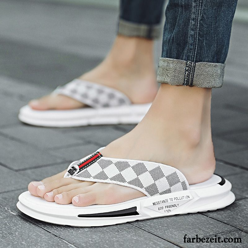 Flip Flops Herren Hausschuhe Persönlichkeit Neue Sandalen Sommer Trend Sandfarben Weiß