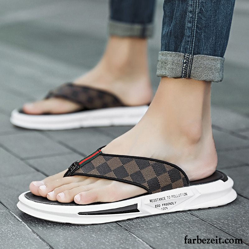 Flip Flops Herren Hausschuhe Persönlichkeit Neue Sandalen Sommer Trend Sandfarben Weiß