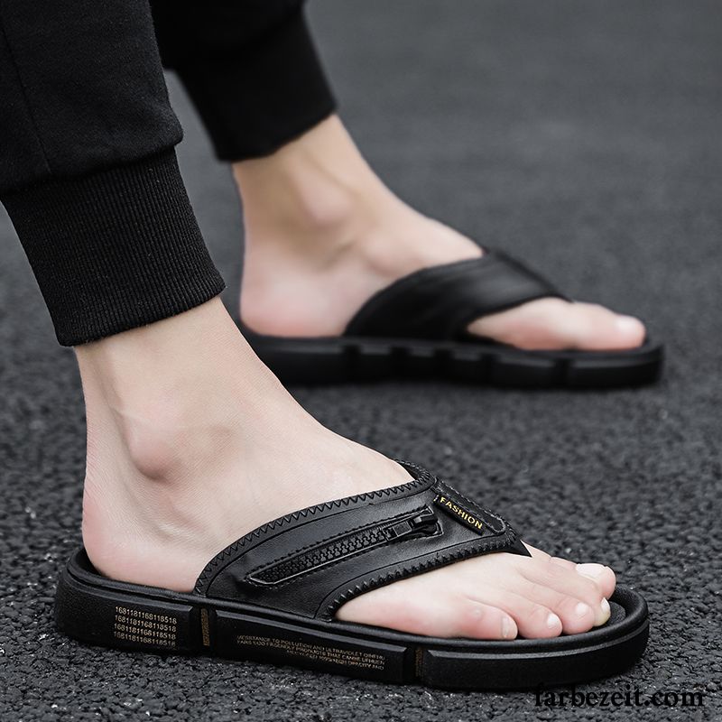 Flip Flops Herren Hausschuhe Persönlichkeit Sommer Neue Sandalen Trend Sandfarben Schwarz