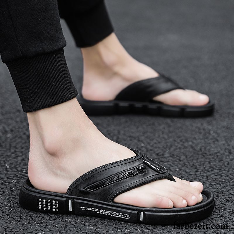 Flip Flops Herren Hausschuhe Persönlichkeit Sommer Neue Sandalen Trend Sandfarben Schwarz