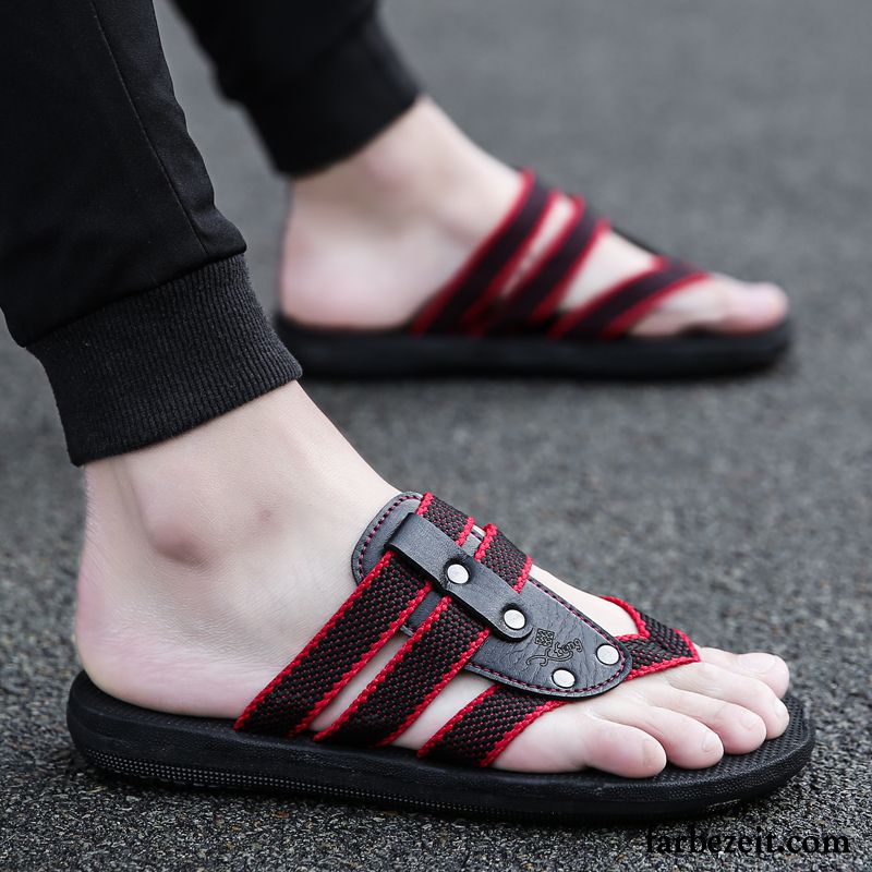 Flip Flops Herren Hausschuhe Rutschsicher Sandalen Trend Casual Sommer Sandfarben Braun