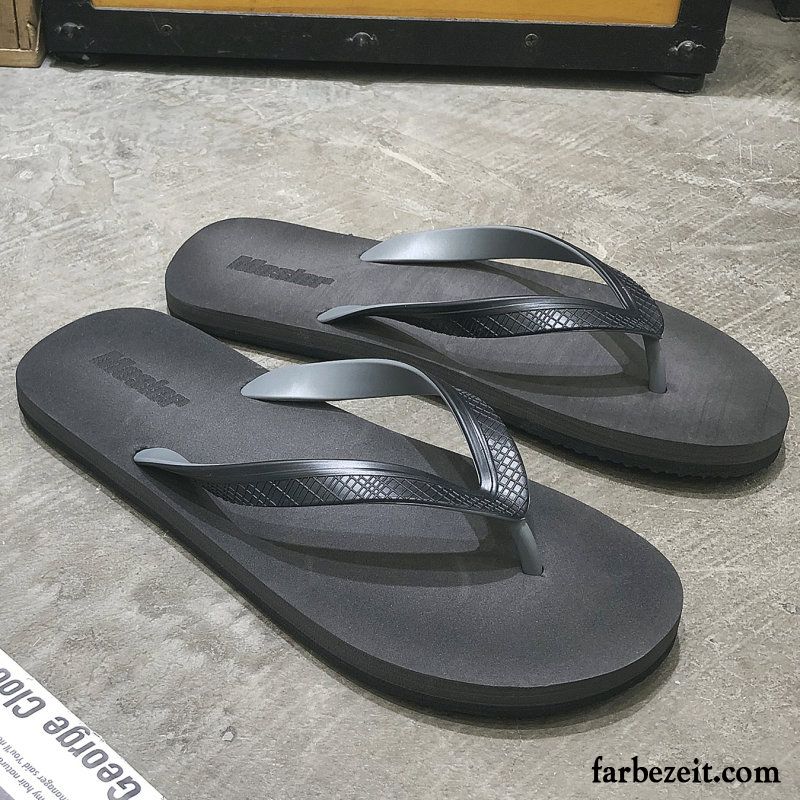 Flip Flops Herren Hausschuhe Sommer Rutschsicher Trend Persönlichkeit Mode Sandfarben Schwarz