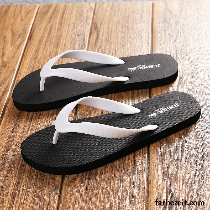 Flip Flops Herren Hausschuhe Trend Pantolette Sommer Persönlichkeit Mode Sandfarben Blau